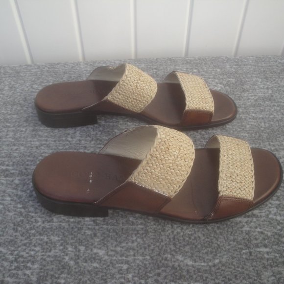 SOLD Cole Haan Sandals with two horizontal jute like straps size 8B - Picture 8 of 8